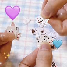 54pcs/Set[Miniature Playing Cards]Mini Multi-Person Card Games, Collection And Entertainment! Travel Playing Cards, Toy House Decor, Holiday Party Supplies, Small Cards, Cute & Fun Party Favors. Unassembled Playing Cards Provide You With An Interesting And Unique Activity For Assembly, Accompanied By A Playing Card Storage Box. Card Games Suitable For Family Game Nights Or Parties - Multicolor - View 2