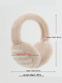 1 件女式拼色蓬松保暖耳套，可爱款式适合秋冬季外出和约会 - 彩色 - 查看 3