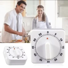 Cronómetro mecánico con cuerda de 60 minutos, temporizador de cuenta regresiva visual, recordatorio de tiempo con alarma de campana fuerte para cocina - Multicolor - Ver 1