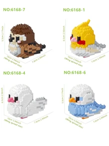1897 Pcs Creative DIY Cartoon Bird Parrot Sparrow Animal 3D Puzzle Assemble Model, Educational Building Blocks, Home Decor, Birthday/Christmas Gift - Multicolor - View 12