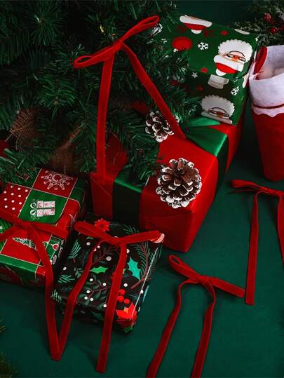 20pcs Vintage Velvet Christmas Bows - Perfect For Tree Decoration, Rustic Crafts & Gifts | Classic Polyester Ribbon Bows For Holiday Home & Wedding Decor