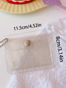 Ví đựng thẻ trong suốt tối giản, Bảo vệ thẻ xe buýt sinh viên/ID/thẻ ngân hàng di động, Ví đựng tiền xu lấp lánh - Nhiều màu - Xem 3