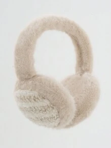 1 件女式拼色蓬松保暖耳套，可爱款式适合秋冬季外出和约会 - 彩色 - 查看 14