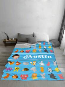1pc Custom Photo Blanket ,Personalized Gift, Good Christmas Gifts,Personalized Blankets,Gifts For Kids,Girl /Boys Custom Face And Name Blanket, Personalized Blanket With Kids Face,Unicorn/Rainbow/Animals Pattern Blanket For Children, Name Plush Blanket Little Girl/Boys,Best Friend Photo/Text Blanket