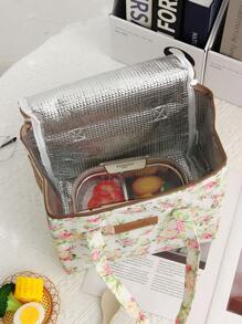 1 Túi đựng đồ ăn trưa in hoa hồng, cách nhiệt, giữ lạnh, giữ thực phẩm tươi và ấm trong nhiều giờ, thích hợp cho đi học, đi làm và du lịch, dã ngoại cắm trại, thiết kế thời trang cho ngày lễ tình nhân - Nhiều màu - Xem 2
