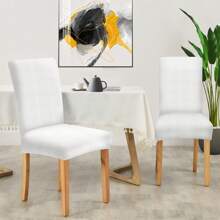 Ystyle Chair Covers With Backrest 6 Pieces, Stretch Chair Covers Living Room Kitchen, Universal Stretch Chair Covers, Modern Anti-Scratch Cat Chair Covers - White - View 2