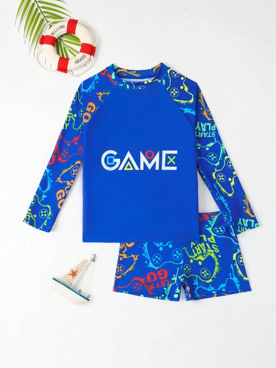 RWX VEST Boys' Beach Set - Adventure In The World Of Games I3011 - 寶藍色 - 查看 1