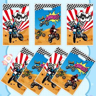 Set de 10 piezas/20 piezas/30 piezas/50 piezas Bolsas de regalo con tema de carreras, carreras, juegos, automovilismo, motocicleta, ciclismo, deportes, velocidad, OMG, extremo y desafío, genial, fiesta, dibujos animados, impermeables engrosados, bolsa de almacenamiento de joyas, bolso, bolsa de almacenamiento de joyas, cumpleaños, vacaciones, caramelos, bolsa de almacenamiento, bolsa de regalo de vuelta, bolsa de regalo, bolsas de decoración de fiestas, bolsas de envoltura de regalo