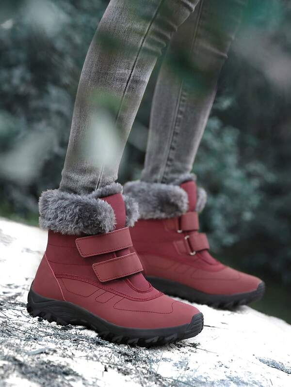 بوت ثلج عالية للسيدات من الفليس الدافئ، مانعة للانزلاق، تصميم أنيق، مناسبة للسيدات، دافئة جداً ومناسبة للبيئات الثلجية والجليدية