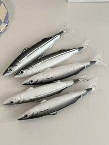 Bộ 5 chiếc/bộ bút bi sáng tạo hình cá đại dương, đồ dùng học tập mới lạ 0,5mm mực đen bút cá giả - 5 chuồng cá muối đen - Xem 1