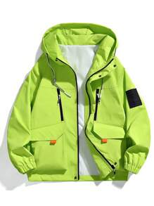 Men's Outdoor Sports Fashionable Hooded Jacket, Winter - Green - View 1
