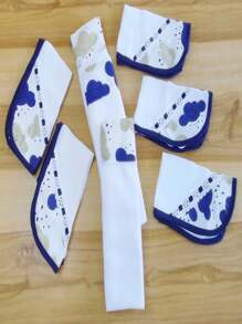 Mouth And Shoulder Diapers Maternity Layette Kit 10 Pieces - 海軍藍雲 - 查看 2