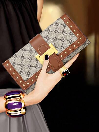 Modische & elegante Geldbörse mit großer Kapazität, Damen Handtasche, Damen Clutch mit Prägung, Geldbörse, Portemonnaie, Geldtasche