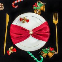 6/12 件香槟色餐巾，33*33 厘米，适用于婚礼、生日派对、宴会餐桌装饰 - 彩色 - 查看 22