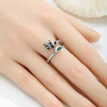 Anillo con diseño de hoja y koala inspirado en el estilo vintage - de aleación, perfecto para atuendos casuales y como regalo de Acción de Gracias