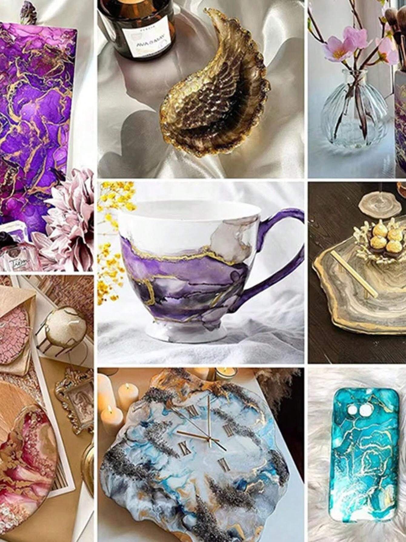 10 Ml Metal Halo Staining Essence Epoxy Resin Pigment For Resin Jewelry