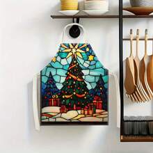 1PC Christmas Tree Turkey Santa Hat Snowman Christmas Gift 3D Pattern Linen Apron For Home Cooking, Kitchen Wear, And Cooking Enthusiasts - Multicolor - View 9