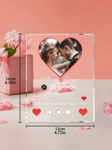 1 pièce Plaque musicale personnalisée, Plaque acrylique personnalisée, Cadeau de chanson de couple personnalisé, Couverture d'album personnalisée, Cadres photo personnalisés, Affiche de chanson personnalisée, Photo de plaque personnalisée, Affiche de musique personnalisée, Impression de plaque de musique, Impression d'affiche de musique, Cadeau de mariage, Cadeau d'anniversaire