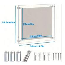 8x10 Inch Acrylic Photo Frame 4pcs/Set, Clear Photo Frames, Modern Frameless Acrylic Transparent Square Cube Hanging Picture Frame, Home Office Decor Gift - Transparent - View 2