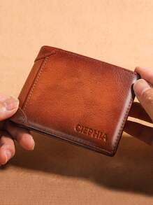 Men's Retro Full Grain Leather Blocking Tri-Fold Wallet With Multiple Card Slots - Perfect Christmas Gifts Gift Thanksgiving Vintage Gifts For Men Wallet Purse Wallet Small Wallet Men Wallet Leather Rfid Wallet - Brown - View 7