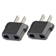 Adaptador Europeo, Enchufe Europeo a Americano Clavija Convertidor Adaptador De Corriente Americano Macho A Europeo Hembra Negro - Negro - Ver 2