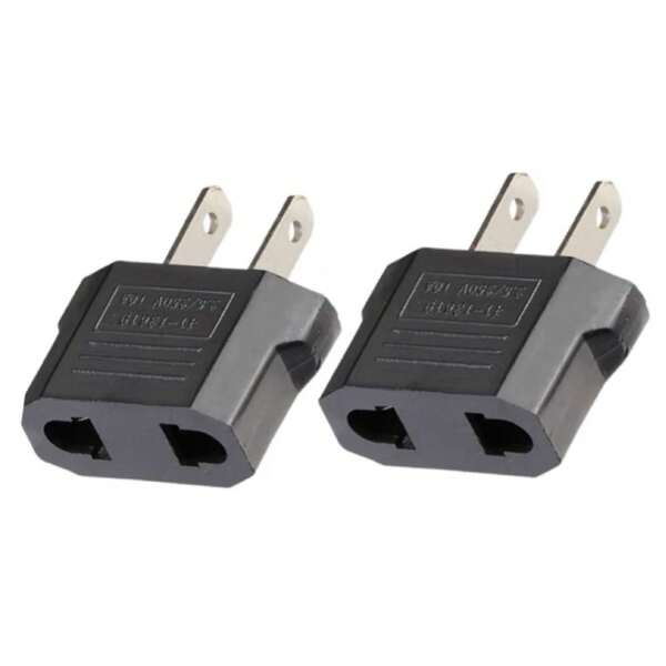 Acoynovi Adaptador Europeo, Enchufe Europeo a Americano Clavija Convertidor Adaptador De Corriente Americano Macho A Europeo Hembra Negro