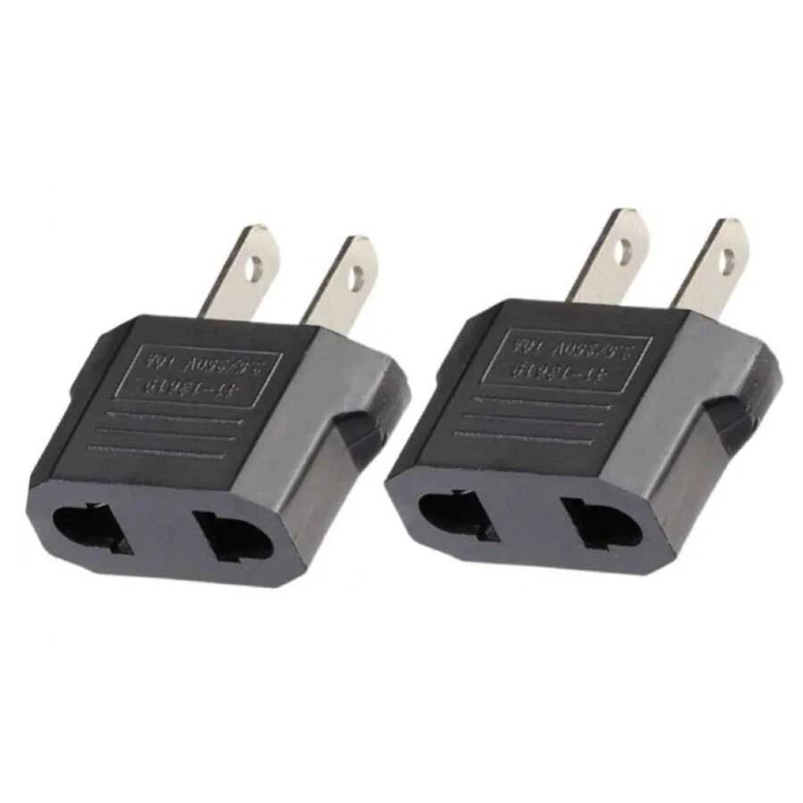 Adaptador Europeo, Enchufe Europeo a Americano Clavija Convertidor Adaptador De Corriente Americano Macho A Europeo Hembra Negro