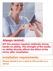 1 Set DIY Mirror Kit, DIY Mirror Wall Sticker, Waterproof & Moisture-Proof Acrylic Mirror Wall Decal, Self-Adhesive - Multicolor - View 5