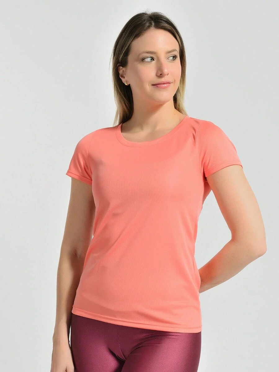 BABYLOOK WOMEN'S FITNESS T-SHIRT - Coral Pink - View 1