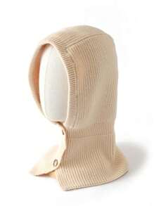 1 件女士秋冬羊毛混纺纯色针织帽带调节钮，拉法帽两用保暖无檐小便帽 - 多色 - 查看 14