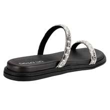 BEIRA RIO WOMEN'S SANDAL GLITTER STRASS SLIDE BIRKEN FLAT - 黑色 - 查看 5