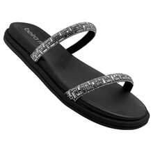 BEIRA RIO WOMEN'S SANDAL GLITTER STRASS SLIDE BIRKEN FLAT - 黑色 - 查看 3