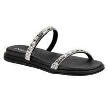BEIRA RIO WOMEN'S SANDAL GLITTER STRASS SLIDE BIRKEN FLAT - 黑色 - 查看 1