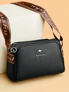 2024年新款奢华品牌女士单肩包高品质软皮女士斜挎包时尚女孩托特包 - 黑色 - 查看 4