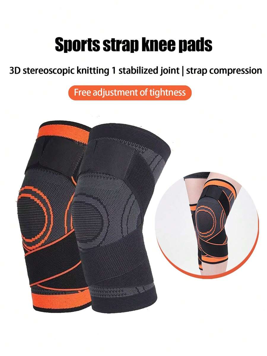 Sports Knee Brace With Bandages And Compression, Knit Breathable Knee Support For Cycling, Running - Multicolor - View 1