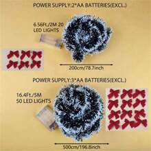 1 件 LED 圣诞花环仙女灯串，室内圣诞树装饰，适用于婚礼、派对、楼梯扶手装饰和生日节日家居装饰圣诞装饰圣诞礼物感恩节圣诞树装饰饰品圣诞灯床派对装饰节日房间装饰圣诞装饰圣诞节装饰圣诞树礼物装饰感恩节婚礼生日装饰礼品花园节日装饰万圣节装饰万圣节饰品