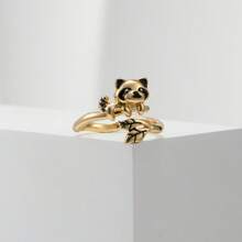 Anillo con diseño de hoja y koala inspirado en el estilo vintage - de aleación, perfecto para atuendos casuales y como regalo de Acción de Gracias