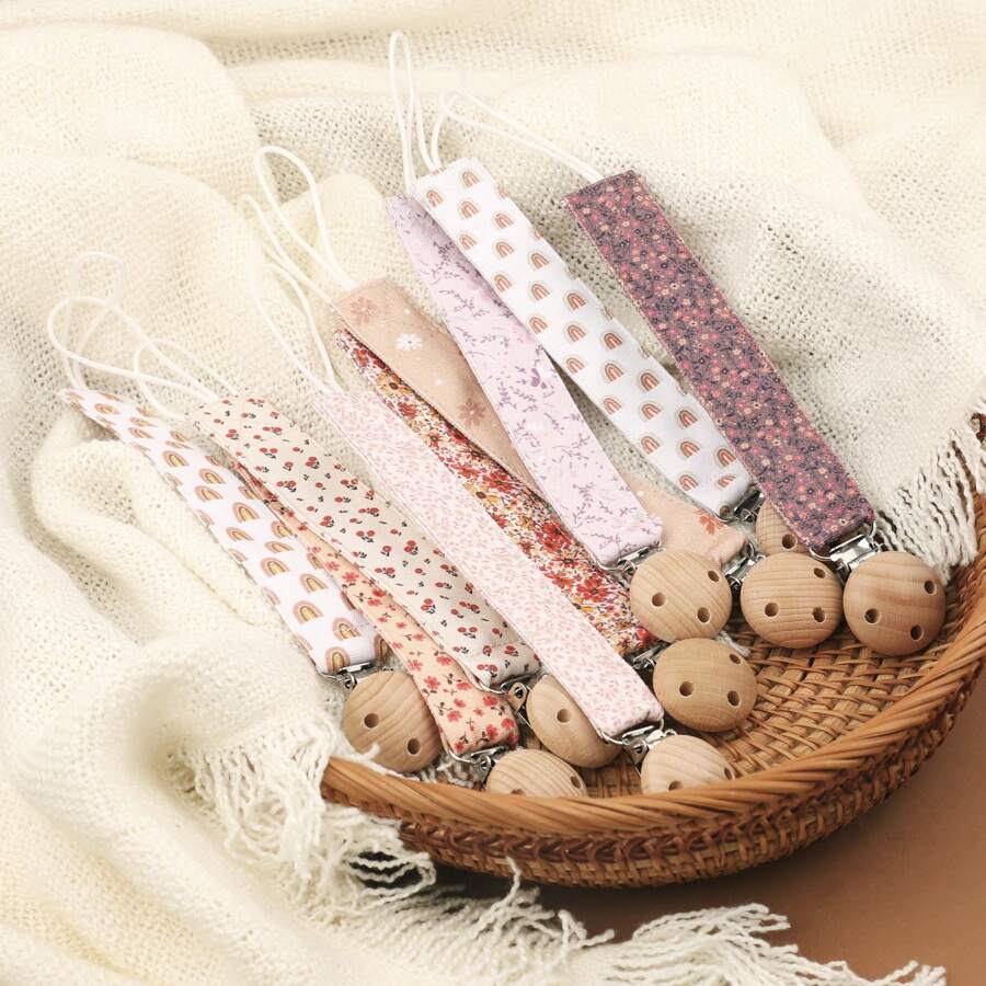 2pcs/Set Infant Fashionable Pacifier Chain & Pacifier Clip, Suitable For Daily Use - Multicolor - View 1