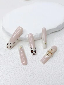 10 chiếc móng tay siêu dài Y2K màu trắng theo phong cách Pháp & màu trơn bóng với họa tiết chấm bi vẽ tay và họa tiết hoa vẽ tay 3D trang trí, 1 chiếc giũa móng tay và 1 chiếc keo dán móng tay, thích hợp cho các bé gái và phụ nữ dự tiệc lễ hội và trang phục hàng ngày làm quà tặng ngày lễ - Nhiều màu - Xem 2