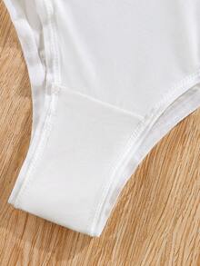 欧美性感无缝女士三角运动风格低腰透气内裤 - 白色 - 查看 4