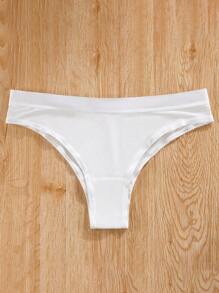 欧美性感无缝女士三角运动风格低腰透气内裤 - 白色 - 查看 1