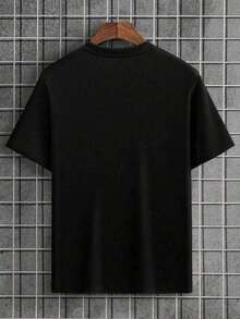 Unisex Oversized Casual Shirt With Comfortable Mesh Collar GOOD LUCK - 黑色 - 查看 1