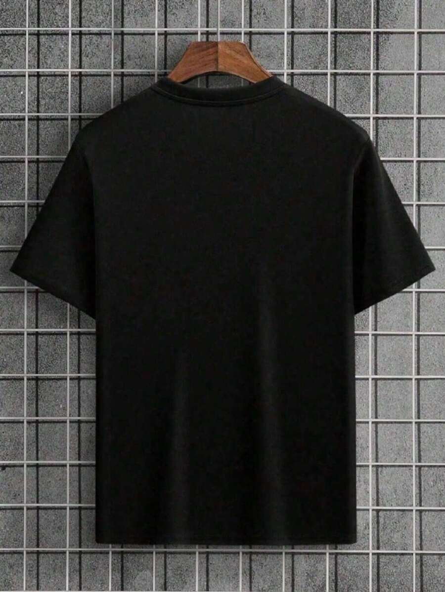 Unisex Oversized Casual Shirt With Comfortable Mesh Collar GOOD LUCK - 黑色 - 查看 1