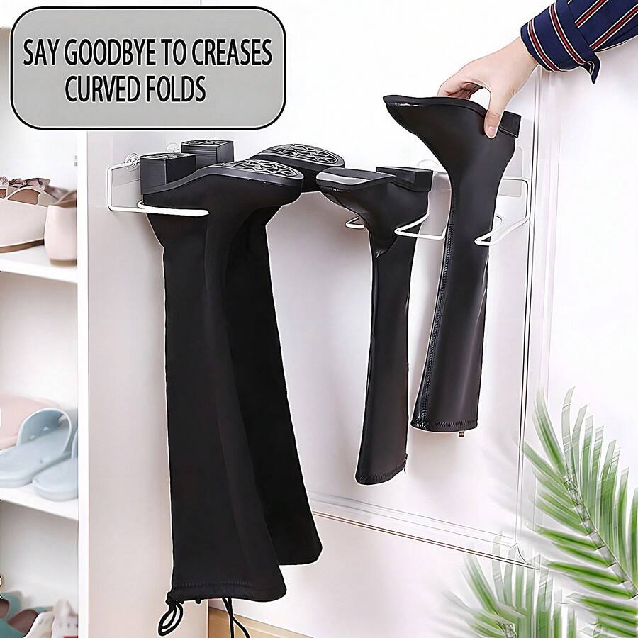 1 pieza Soporte único no perforado para guardar botas de otoño/invierno - Diseñado en metal duradero para ahorrar espacio en el armario, dormitorio y sala, maximizando la conservación del espacio