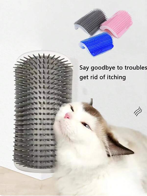 Cat Brush Comb Cat Toy With ,Catnip Pet Wall Brush Corner ,Cat Massage Self Groomer ,Comb Brush Kitten, Rubs With A Tickling Comb
