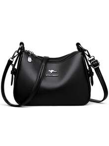 Túi đeo vai nữ 2 lớp dung tích lớn mới 2024 Thiết kế thời trang Túi xách sang trọng dành cho nữ Túi mua sắm giải trí - màu đen - Xem 4