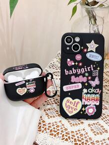 标语 2 件蝴蝶印花手机壳兼容 iPhone + 蝴蝶印花 Airpods 保护壳，复古蝴蝶印花手机壳兼容 iPhone，Airpods 保护壳带 1 个 Airpods 挂钩