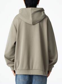 Plus Size Hooded Sweatshirt For Men, Loose Fit Pullover Long Sleeve T-Shirt, Casual Hoodie, Autumn