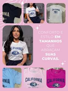 T-Shirt Kit T Shirt 3 Printed Blouses Women's Fashion Summer California Short Sleeve Modern Stylish Comfortable - 淺藍色 - 查看 6