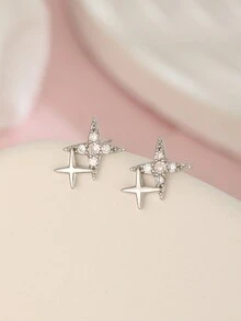 1 Pair Ramadan Chic Star Zirconia Stud Earrings, Suitable For Children's Daily Wear - Multicolor - View 8